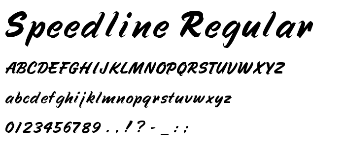 Speedline Regular font